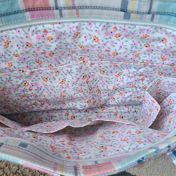 Vera Bradley Small Vera Tote - Pastel Plaid - Picture 3 of 3